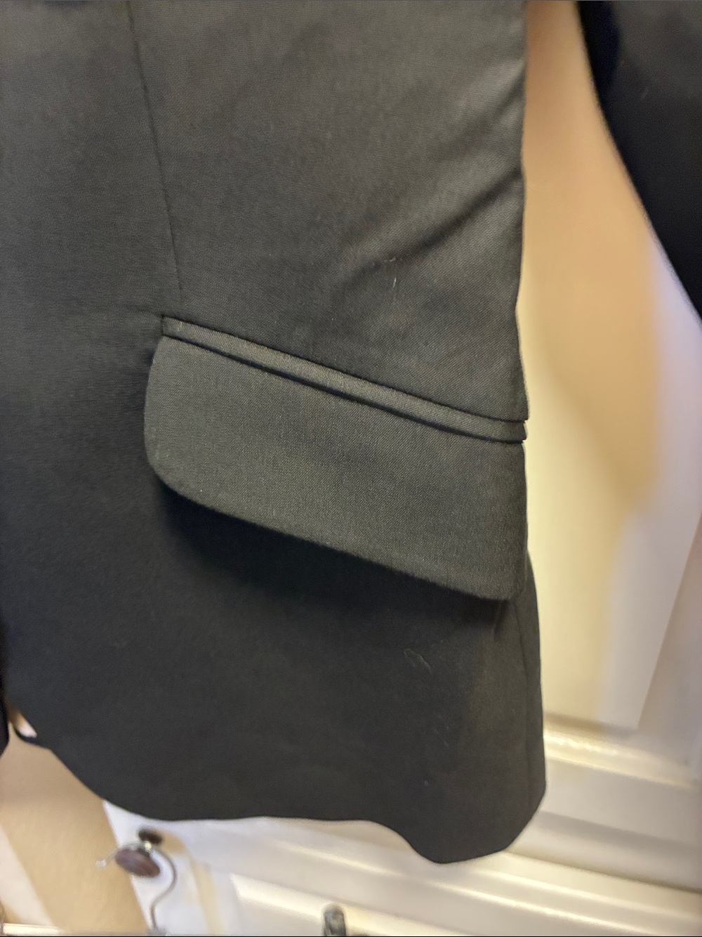 Zara black one button blazer with gathered shoulders- freshly dry cleaned - Picture 4 of 15